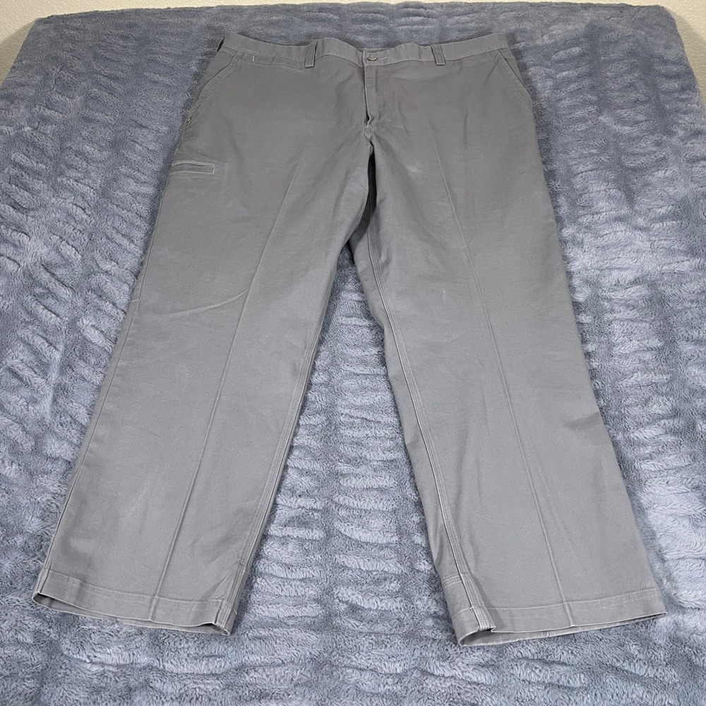 Duluth Trading Co Flex Ballroom Khakis Gray Mens 40x30 Work Pants Chinos AN442
